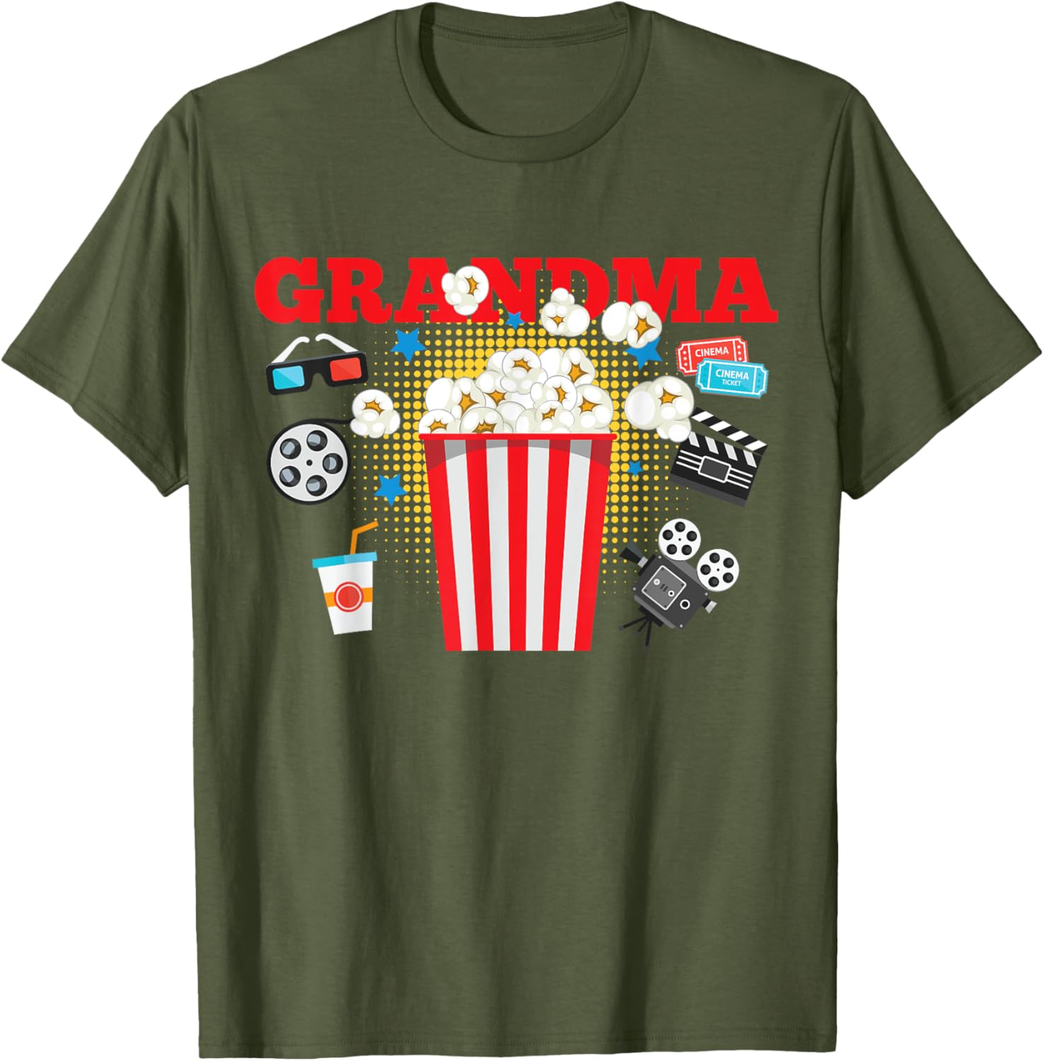 Grandma Movie Night Birthday Party T-Shirt for Fun Celebrations - 11