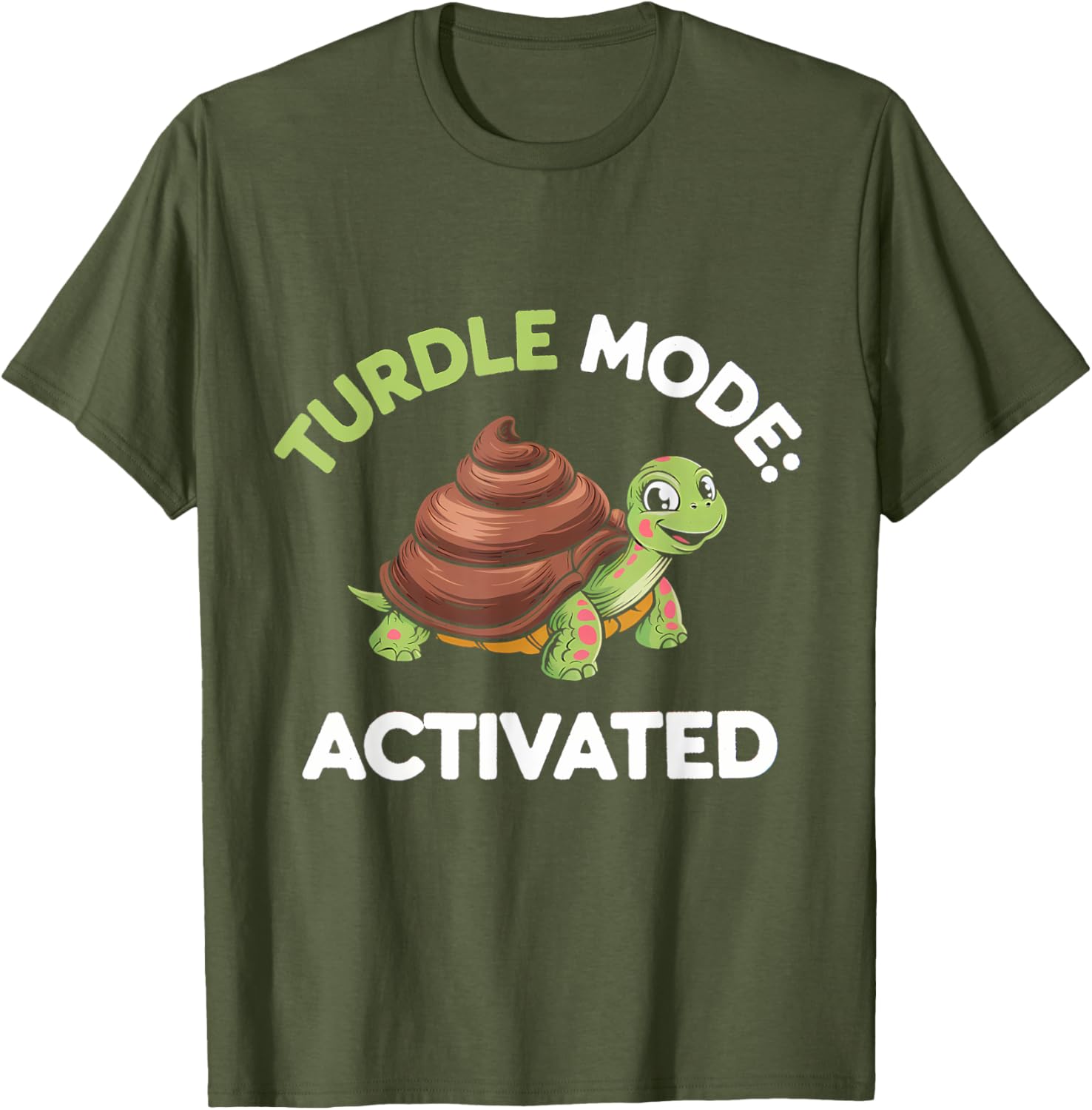 Turdle Mode Activated Fun Turtle Turd T-Shirt for Casual Wear - 5