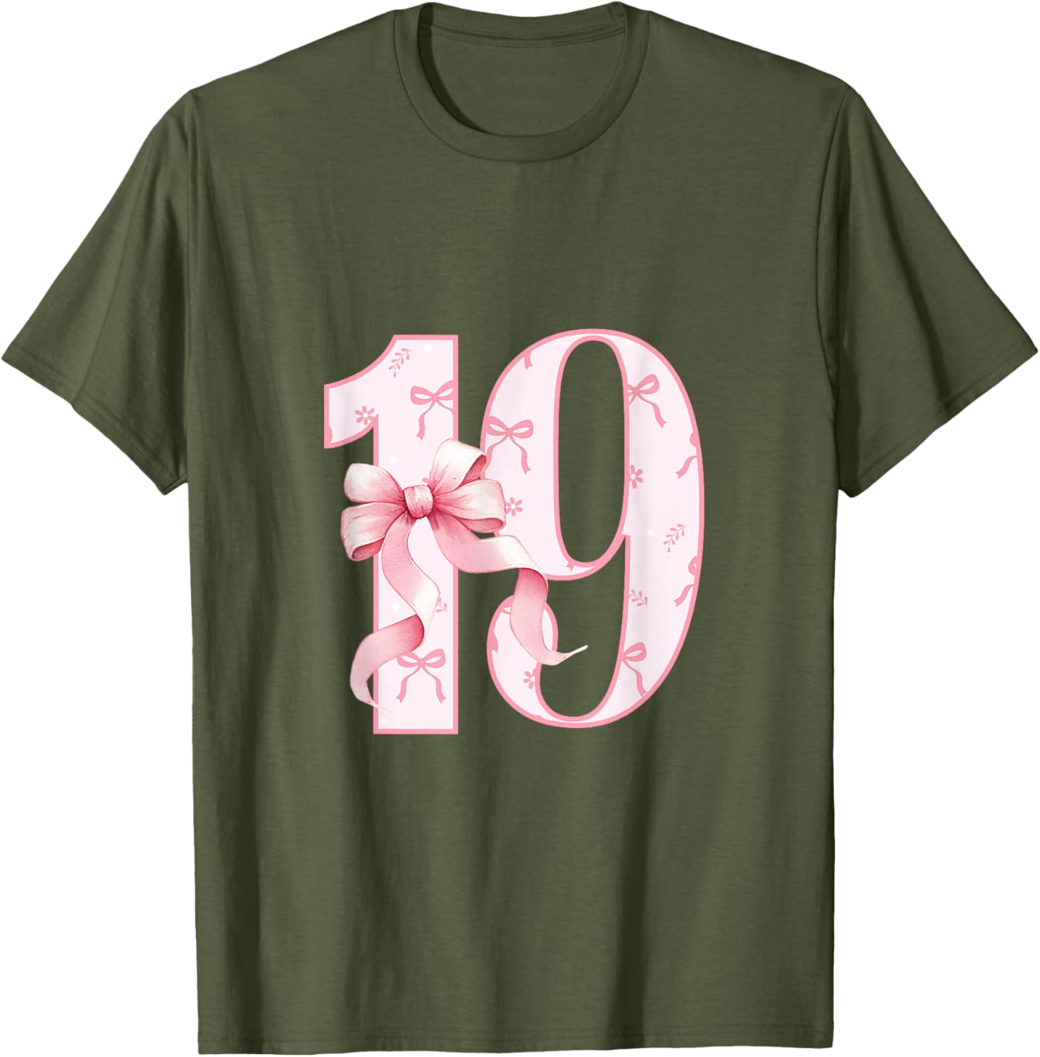 Cute Pink Coquette Bow 19th Birthday Girl T-Shirt for Celebrations - 8