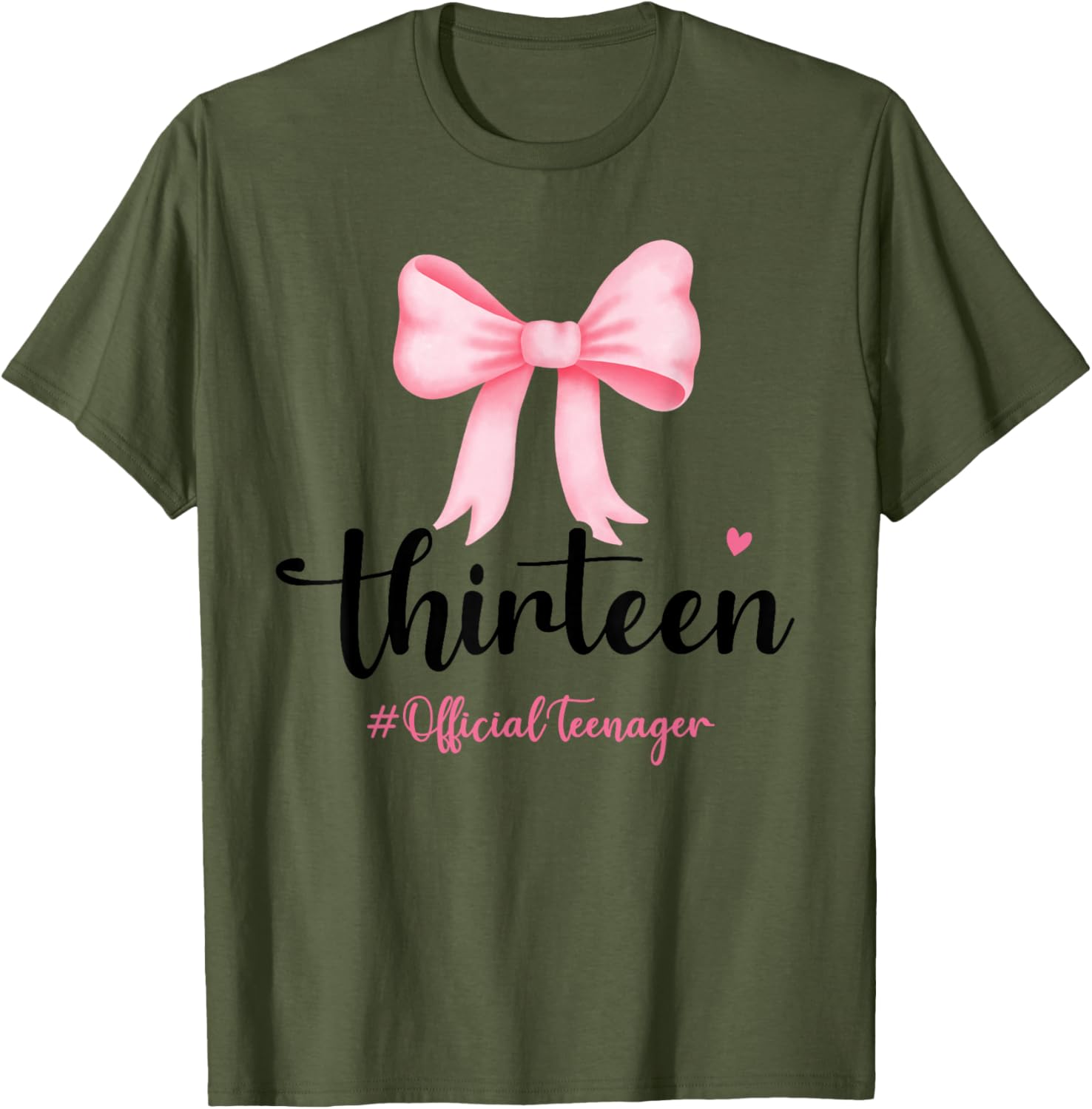 Birthday Girl Pink Coquette Bow T-Shirt for Trendy 13 Year Olds - 8