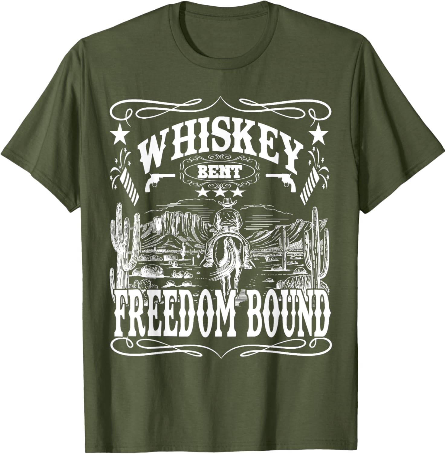 American Cowboy Whiskey Bent Freedom Bound T-Shirt for Comfortable Style - 4