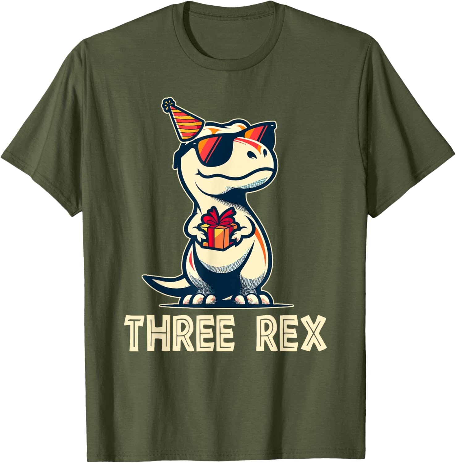 Adorable 3 Rex Dinosaur Birthday T-Shirt for Boys and Girls - 2