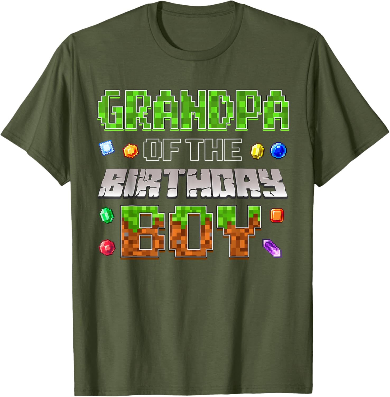 Grandpa of the Birthday Boy Pixel Number T-Shirt for Fun Celebrations - 20
