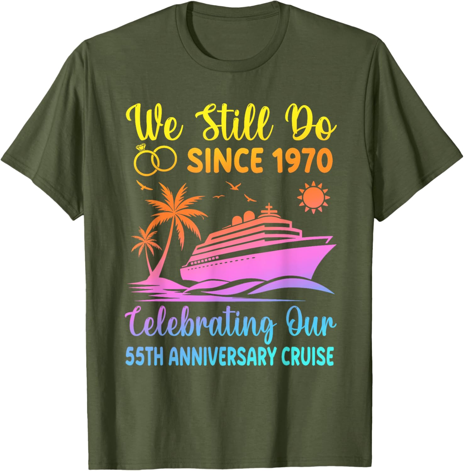 55th Wedding Anniversary T-Shirt We Still Do Since 1970 Cute Design - 5