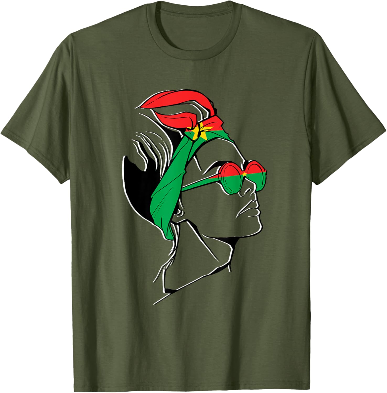 Burkina Faso Pride T-Shirt with Headscarf Design for Women - 19