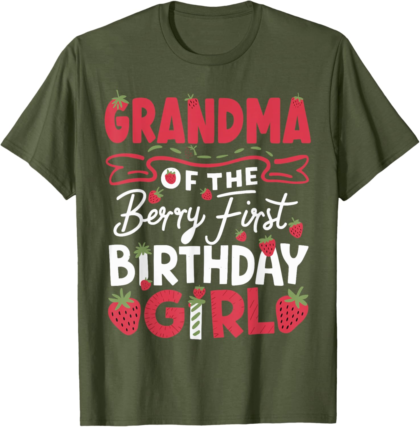 Adorable Grandma Of The Berry Strawberry First Birthday Girl T-Shirt - 2