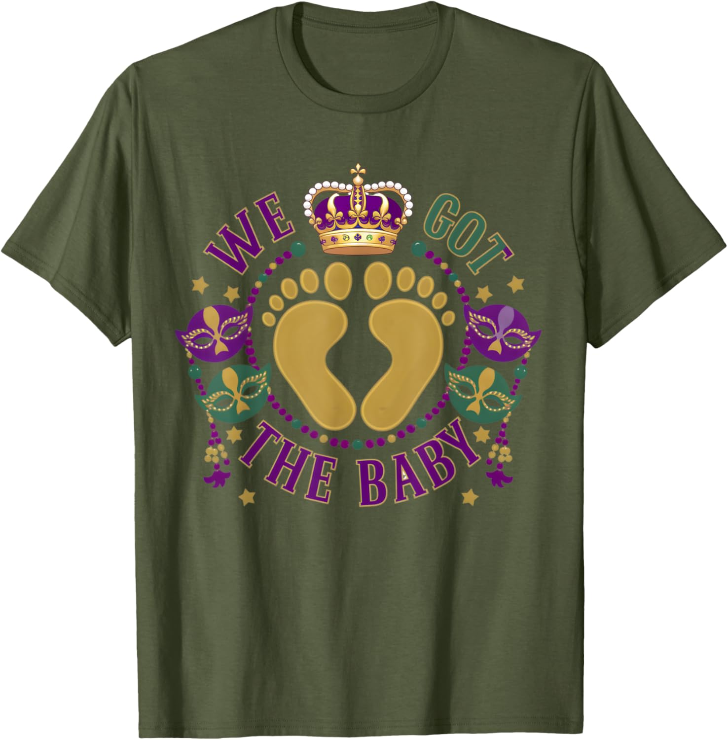 We Got The Baby Mardi Gras Pregnancy Announcement T-Shirt for Moms - 12