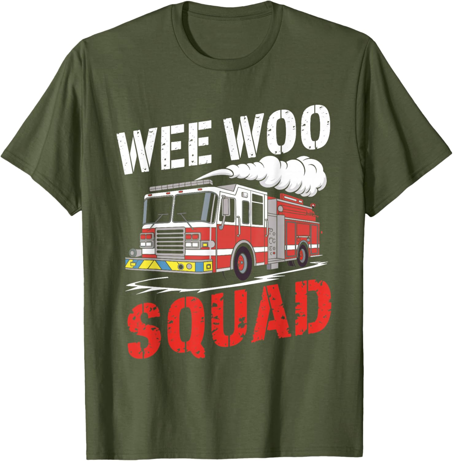 Wee Woo Squad Funny Firefighter Fire Truck T-Shirt for Men and Women - 9