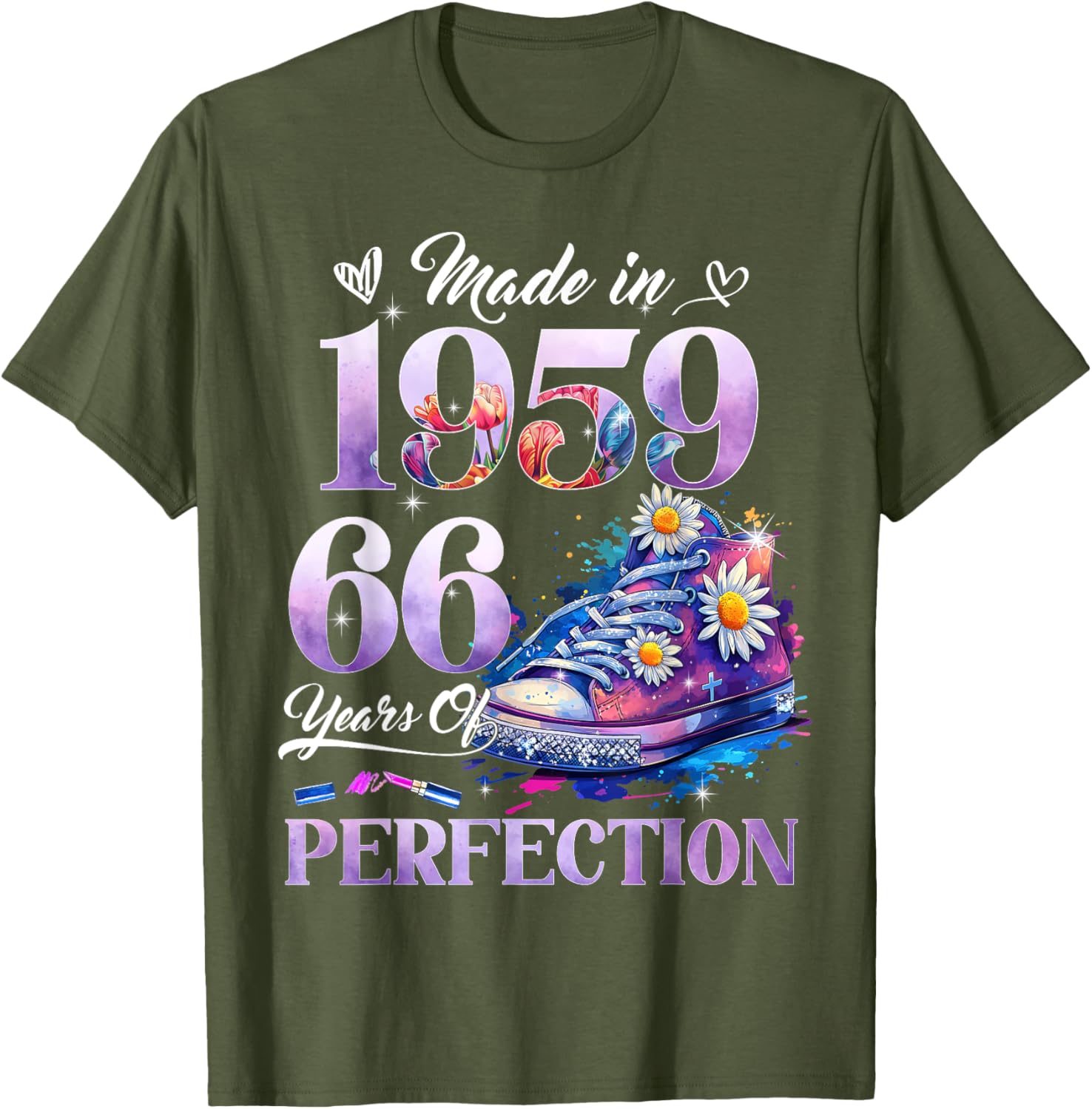 Floral 66th Birthday T-Shirt for Women Made in 1959 Unique Gift - 24