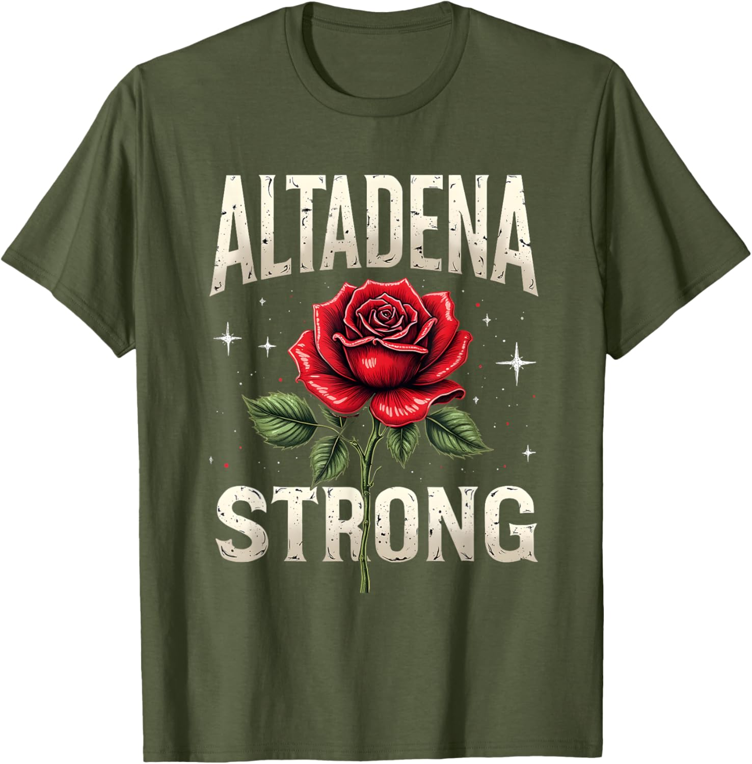 Altadena Strong Red Rose Costume Design T-Shirt for Unique Style - 16