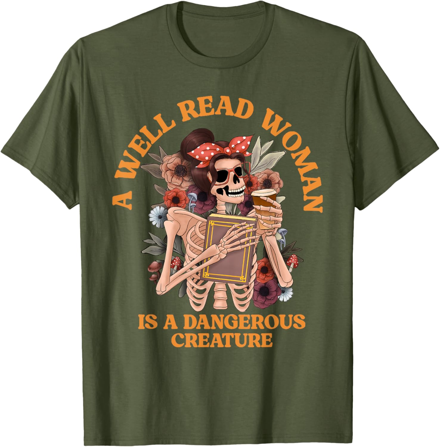 A Well-Read Woman Is A Dangerous Creature Librarian T-Shirt for Book Lovers - 4