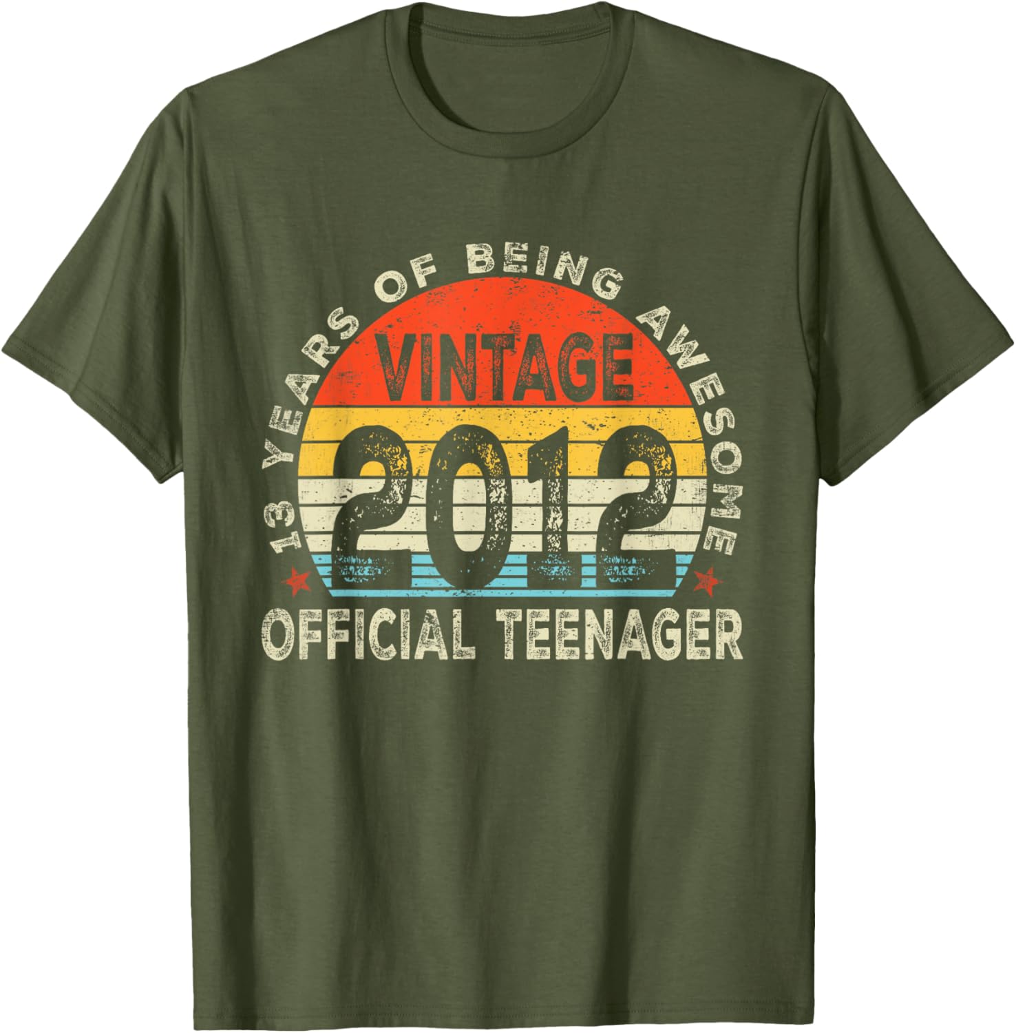 Vintage 2012 13th Birthday T-Shirt for Teens - Fun Gift Idea - 9