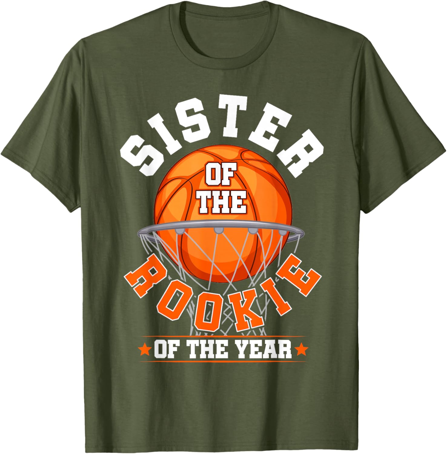Adorable Sister of Rookie 1st Birthday Basketball Family Matching T-Shirt - 25