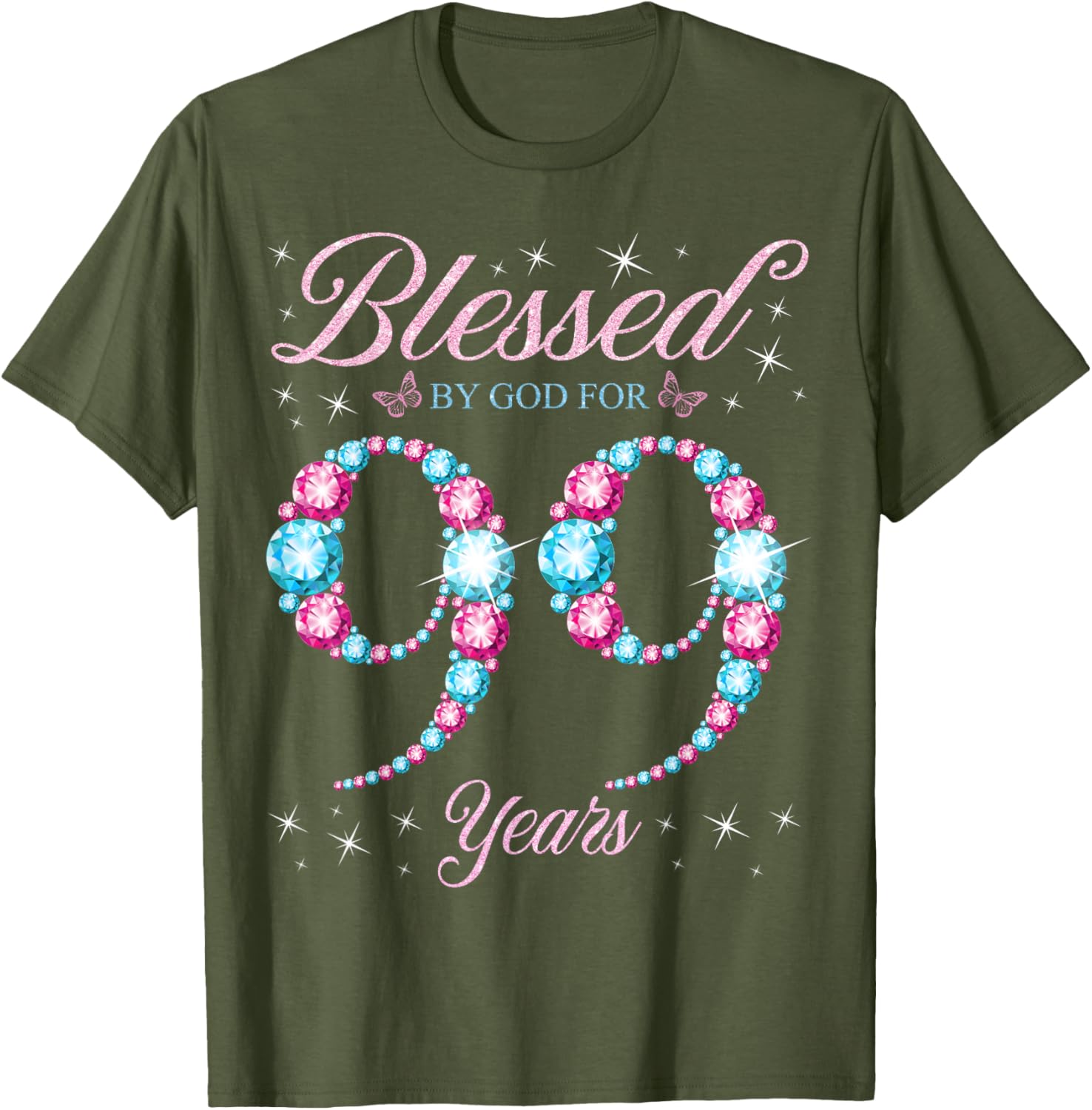 Blessed By God 99th Birthday Queen T-Shirt for Celebrating Her Legacy - 14