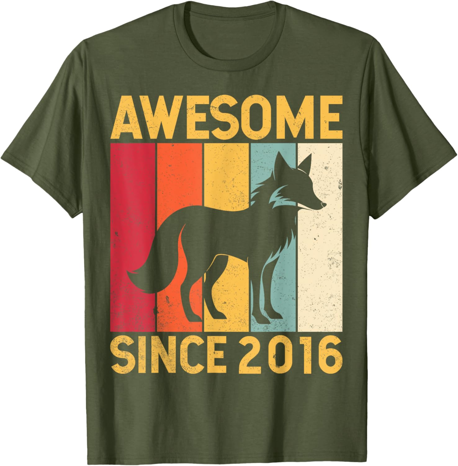Awesome Fox Lover Retro 9th Birthday T-Shirt Since 2016 for Kids - 8