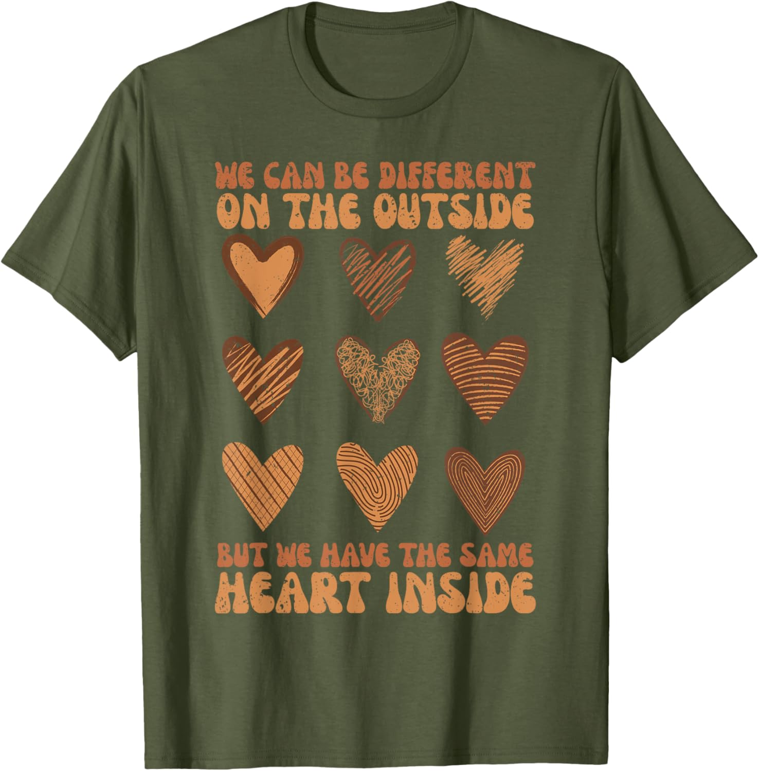 We Have Same Heart Inside Black History Month T-Shirt for All Ages - 5