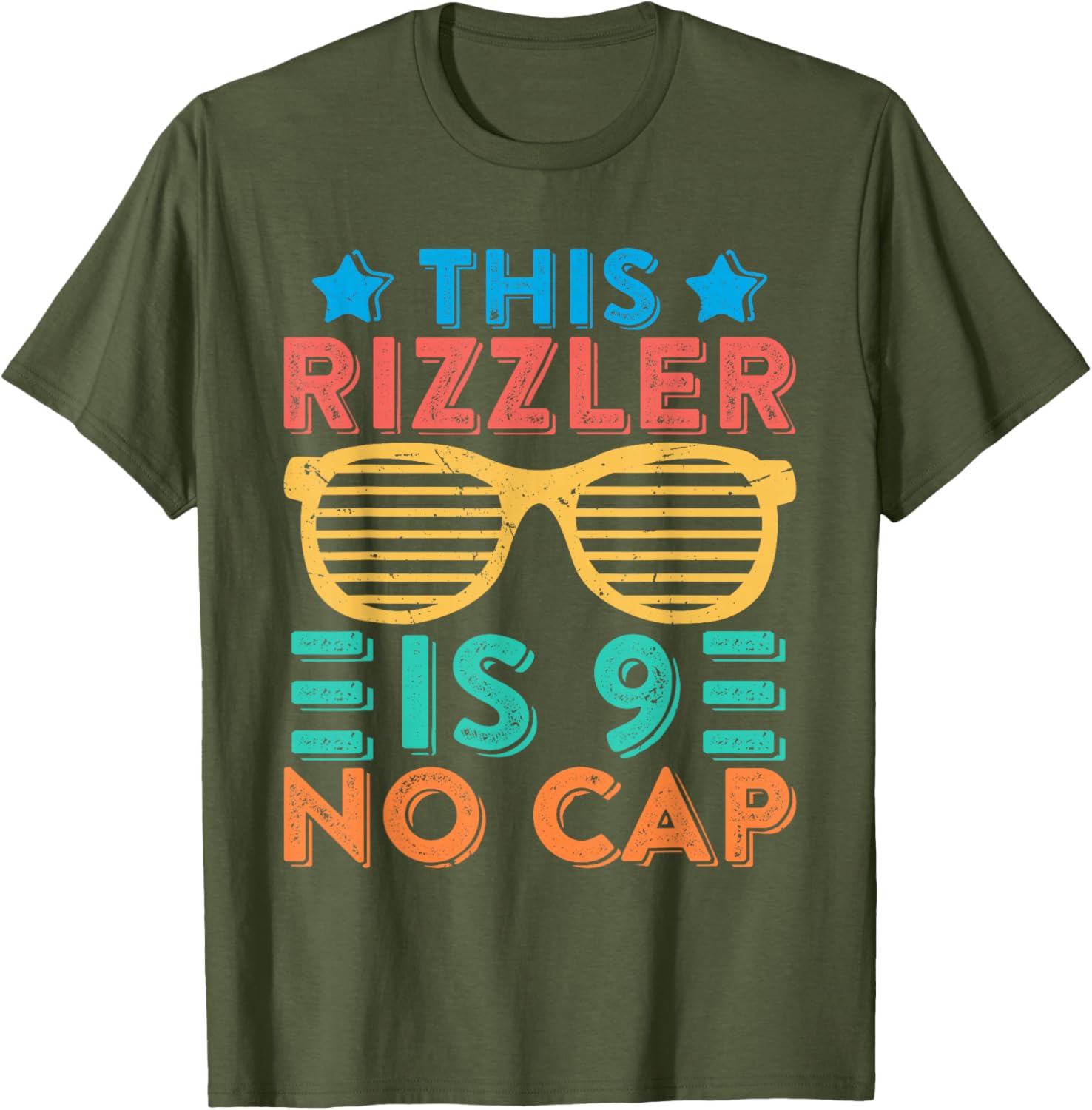 Cool Rizzler 9th Birthday Shirt for Boys - Fun Sigma Rizz Tee - 9