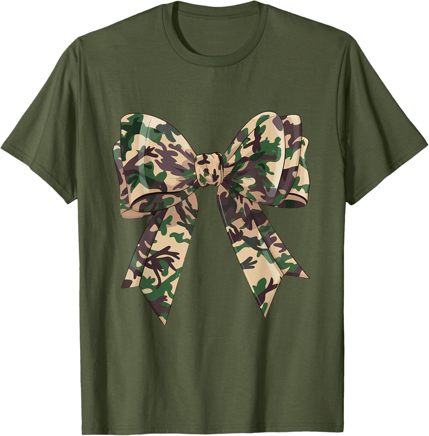 Chic Camouflage Bow Coquette T-Shirt for Hunting Women and Girls - 4