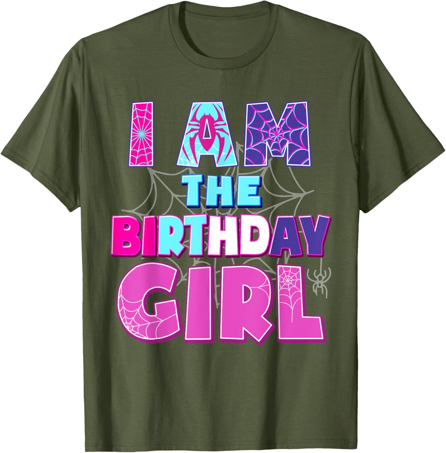 Funny Birthday Girl Spider T-Shirt for Birthday Party Fun - 24