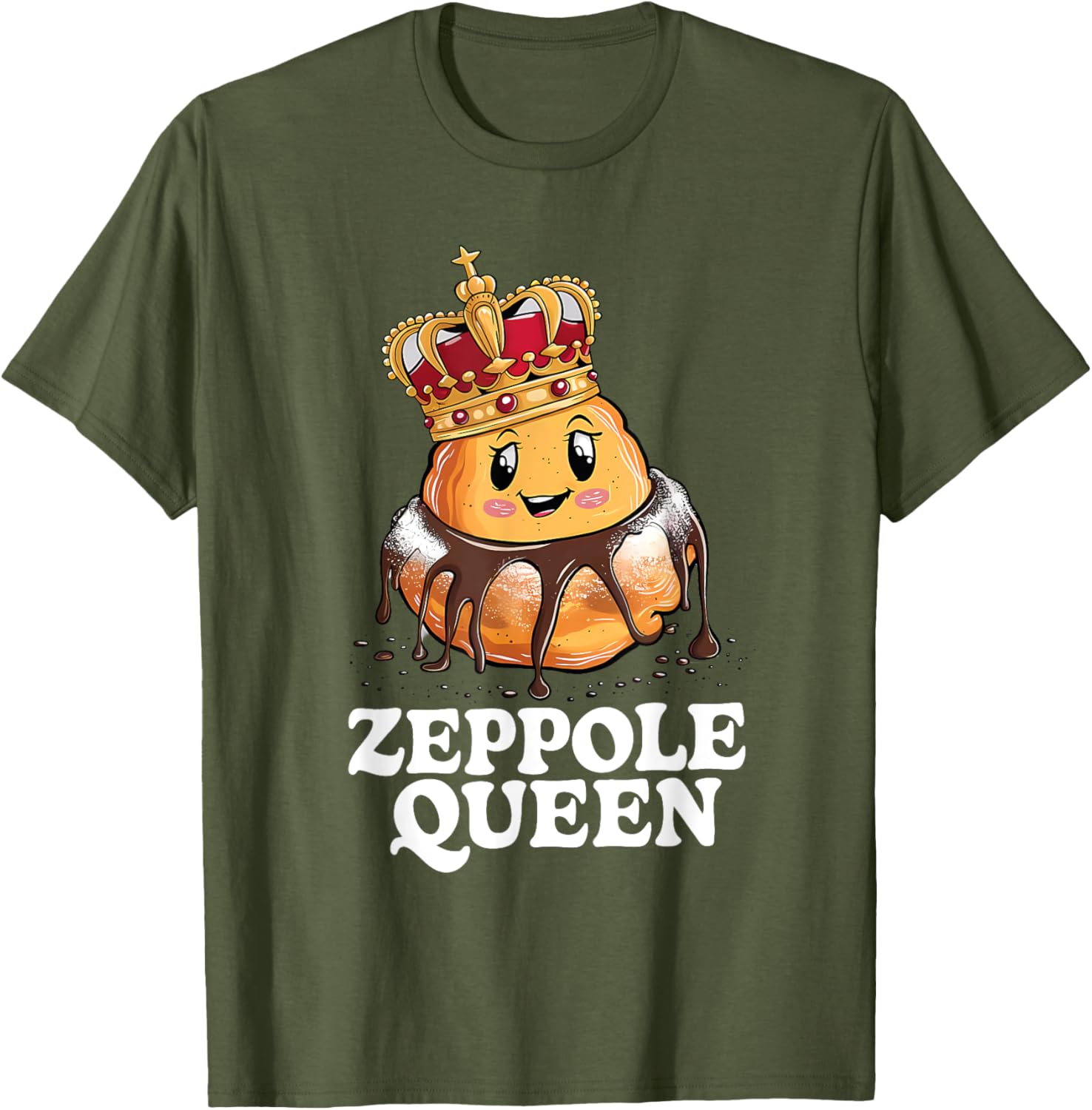 Zeppole Queen T-Shirt for Food Lovers - Fun and Stylish Design - 13