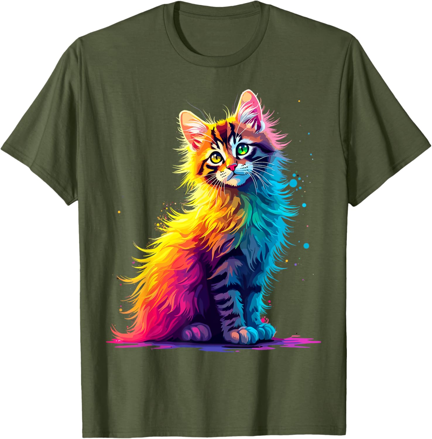 Colorful Cute Kitty T-Shirt for Cat Lovers - Fun Pop Art Design for All Ages - 26