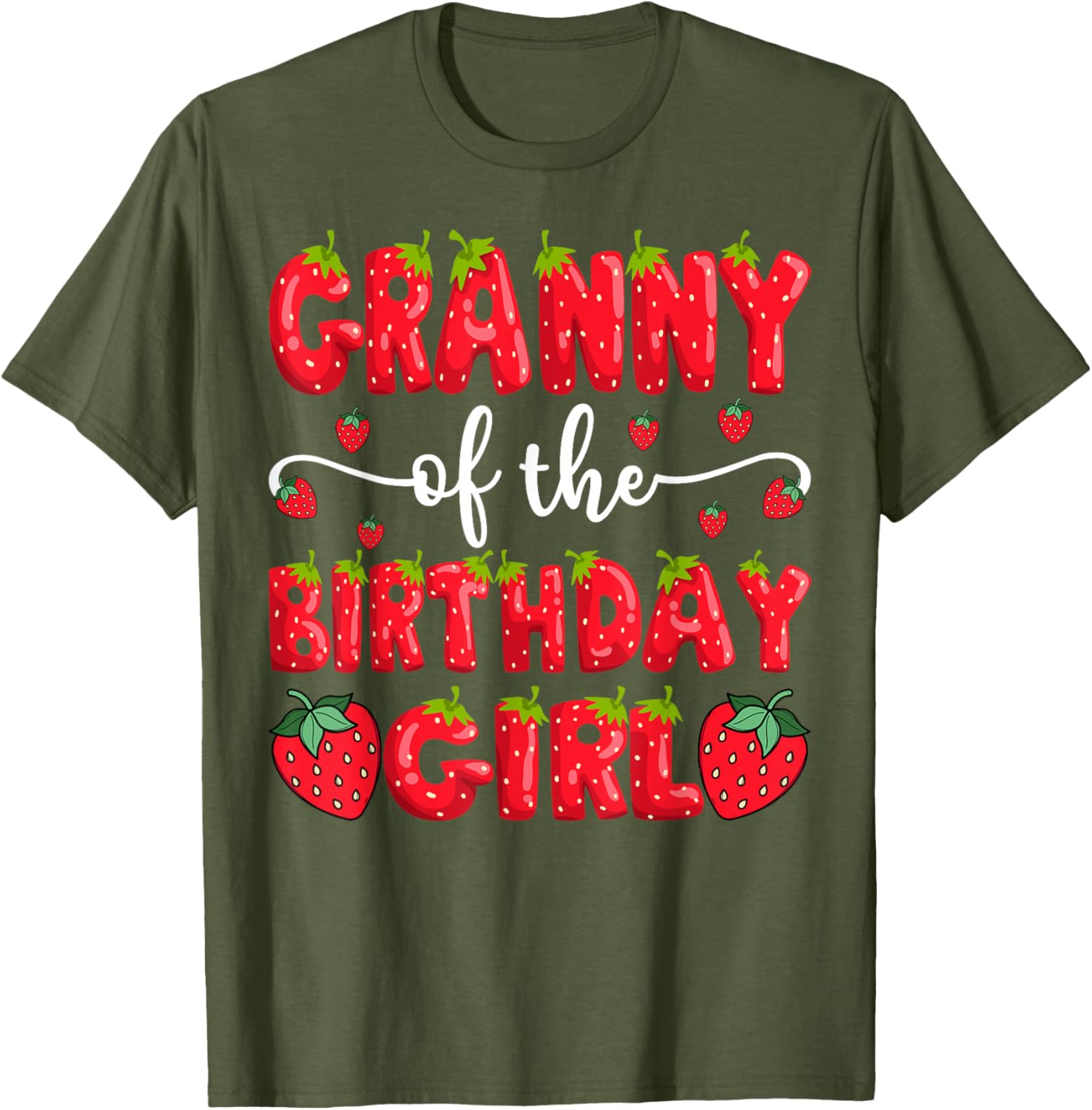 Adorable Granny of the Birthday Girl Strawberry Matching T-Shirt - 8