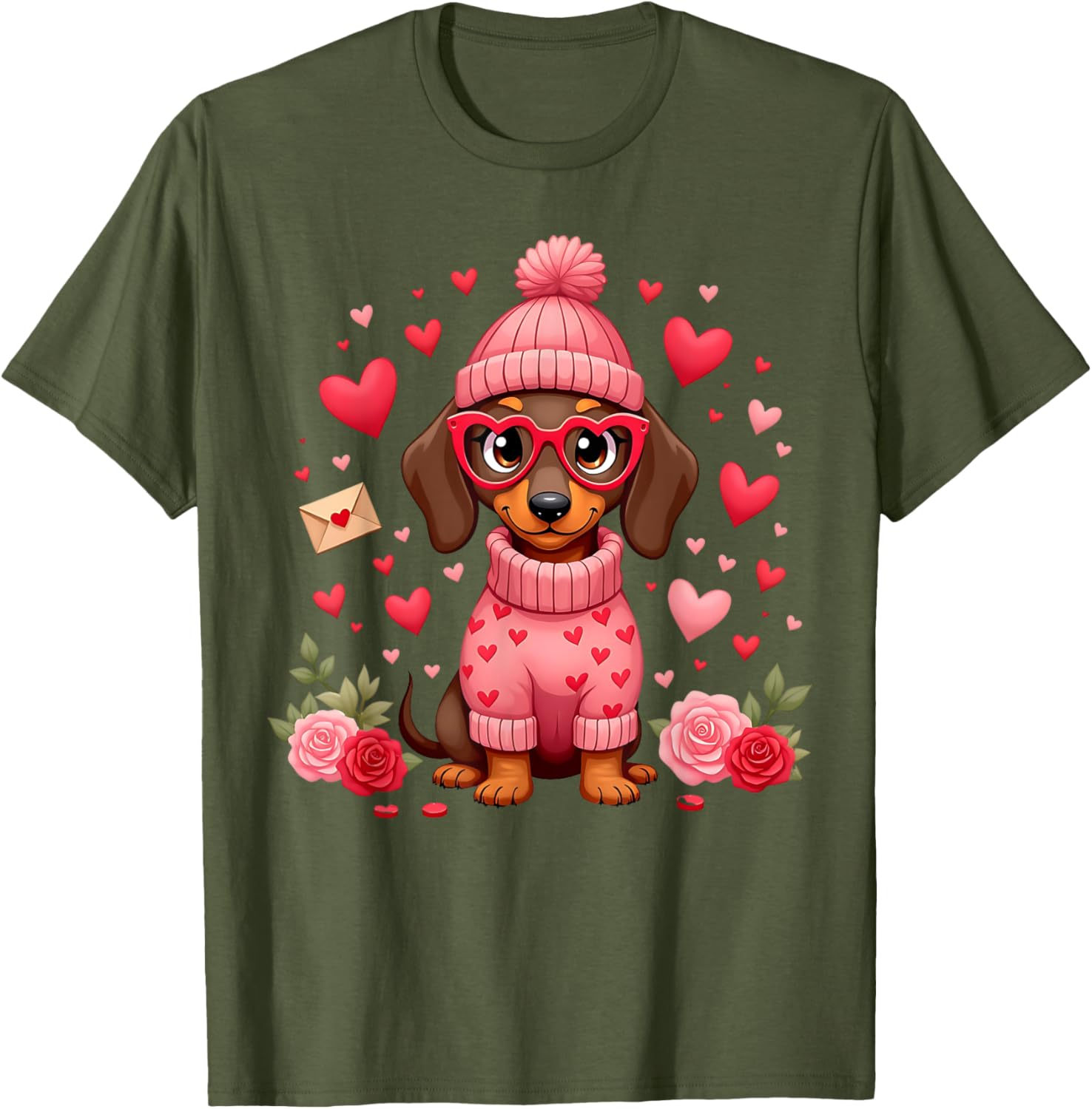 Valentine's Day Dachshund Mom T-Shirt Cute Weiner Dog Love Gift - 18