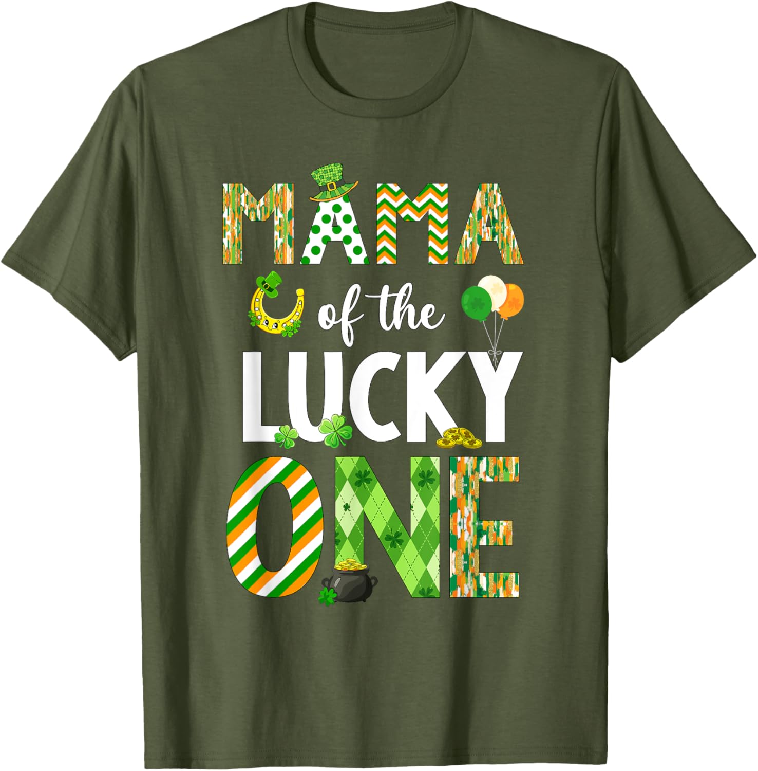 Mama Of The Lucky One 1st Birthday T-Shirt for St. Patrick's Day Fun - 26