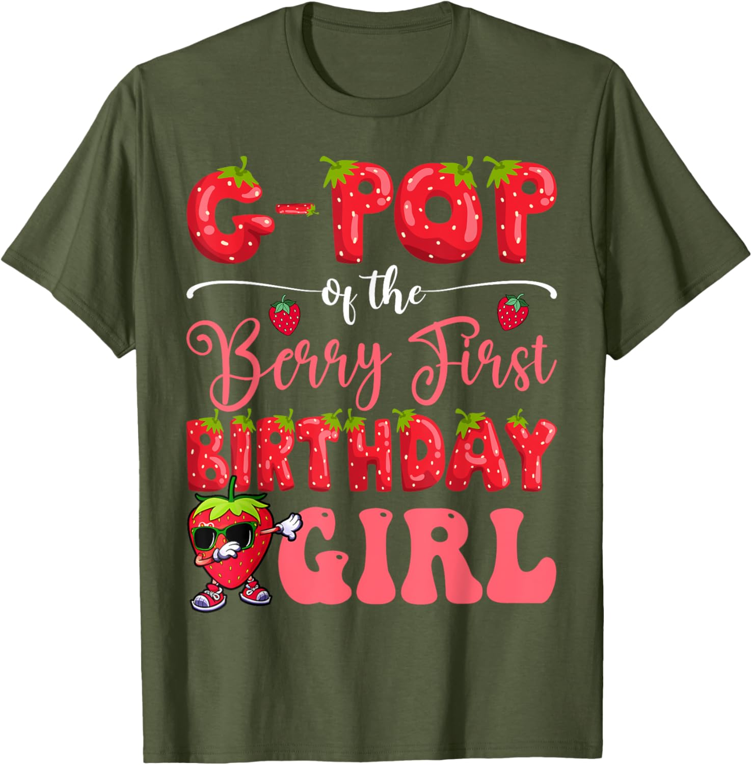 G-Pop Berry First Birthday Girl T-Shirt Sweet Strawberry Design - 2