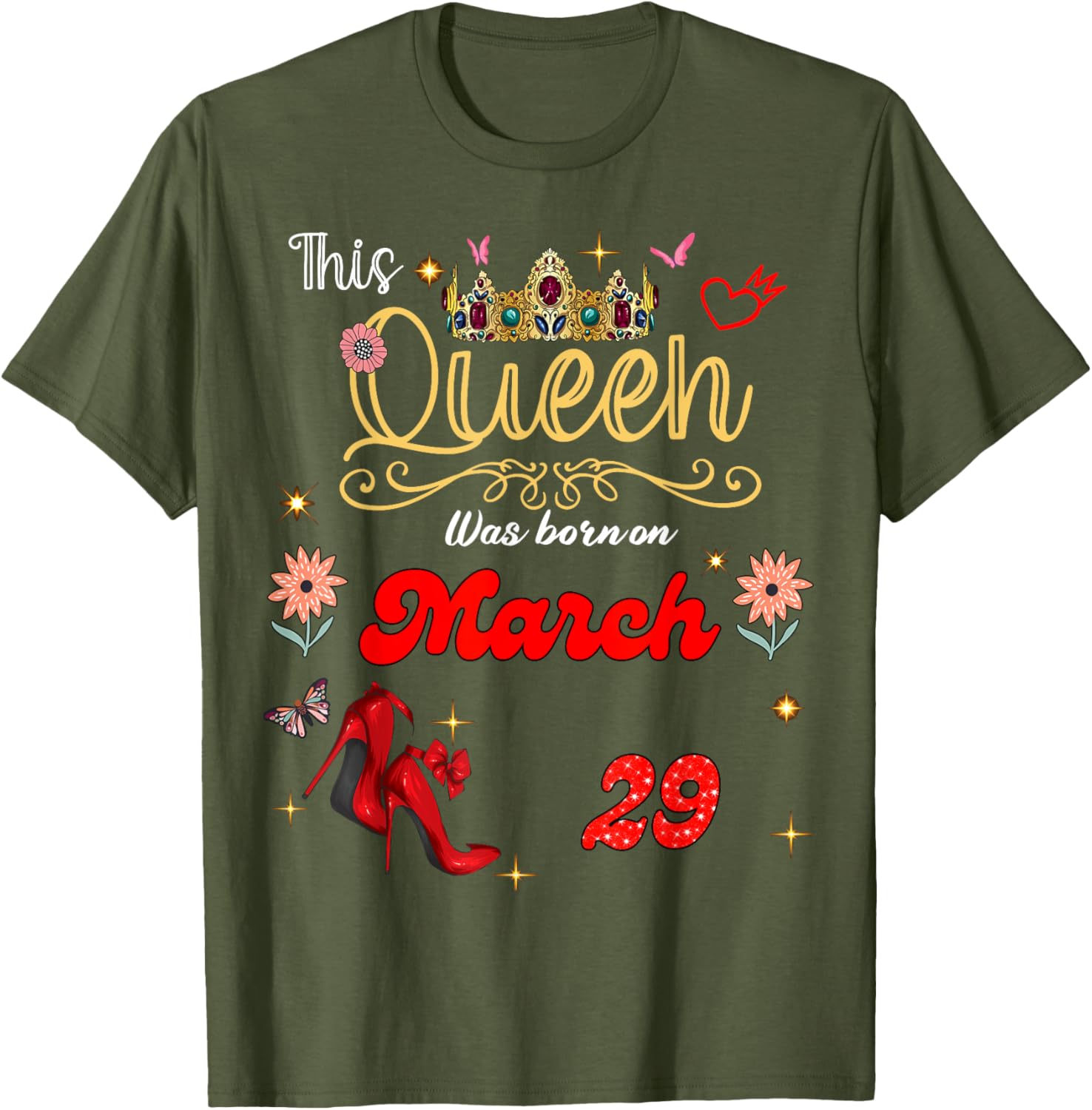 Queen Born on March 29 Birthday T-Shirt for Proud Celebrants - 4