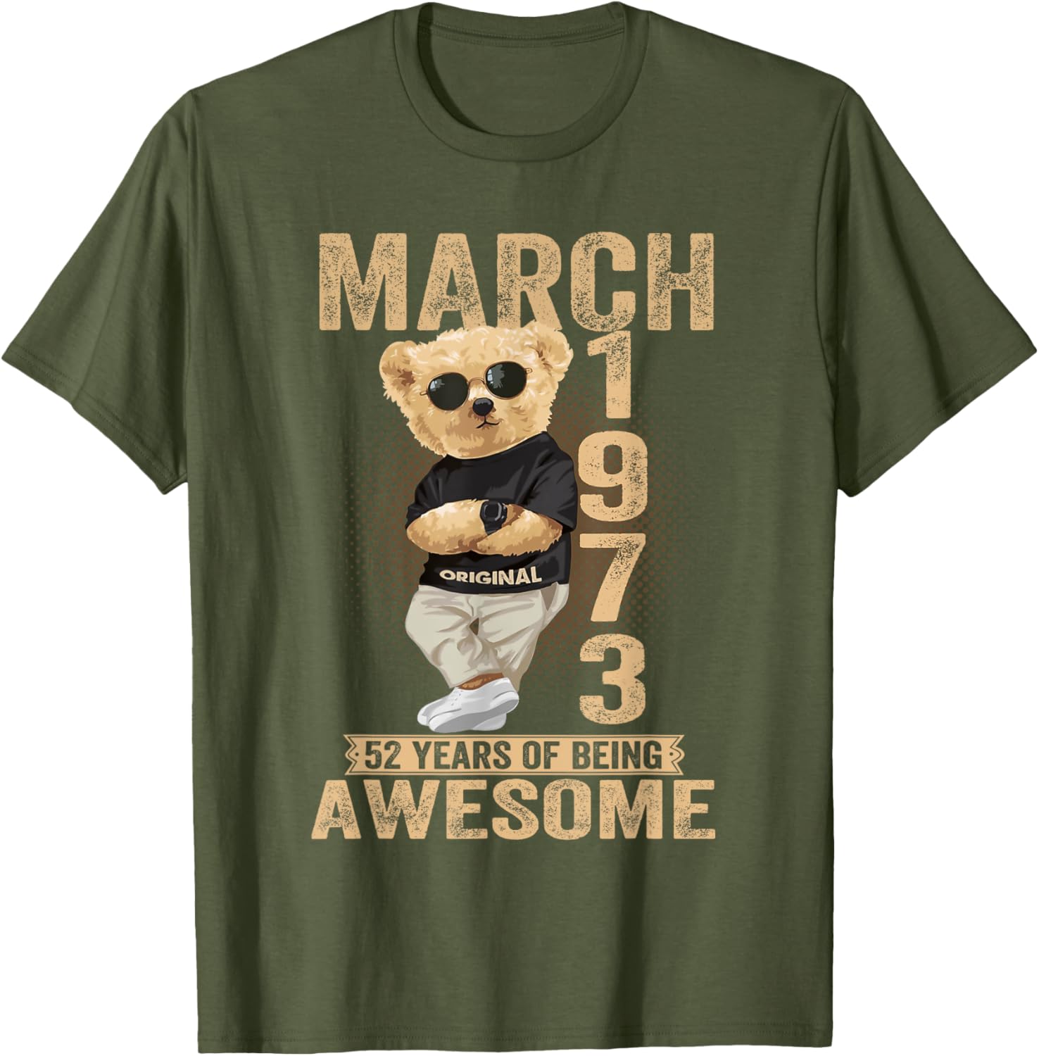 Awesome 1973 Teddy Bear T-Shirt for March 52nd Birthday Celebration - 16