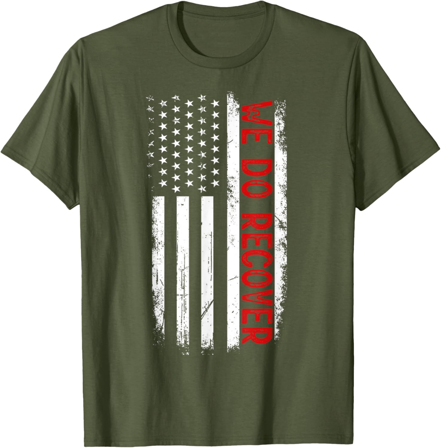 Addiction Recovery Awareness We Do Recover USA Flag T-Shirt for Support - 5