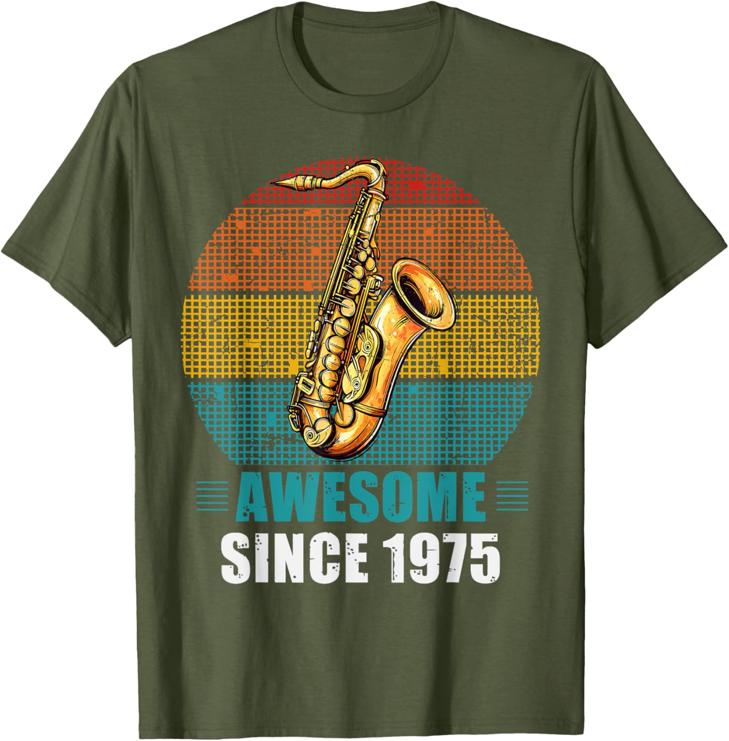 Awesome Since 1975 Vintage Saxophone Player T-Shirt for 50th Birthday - 7