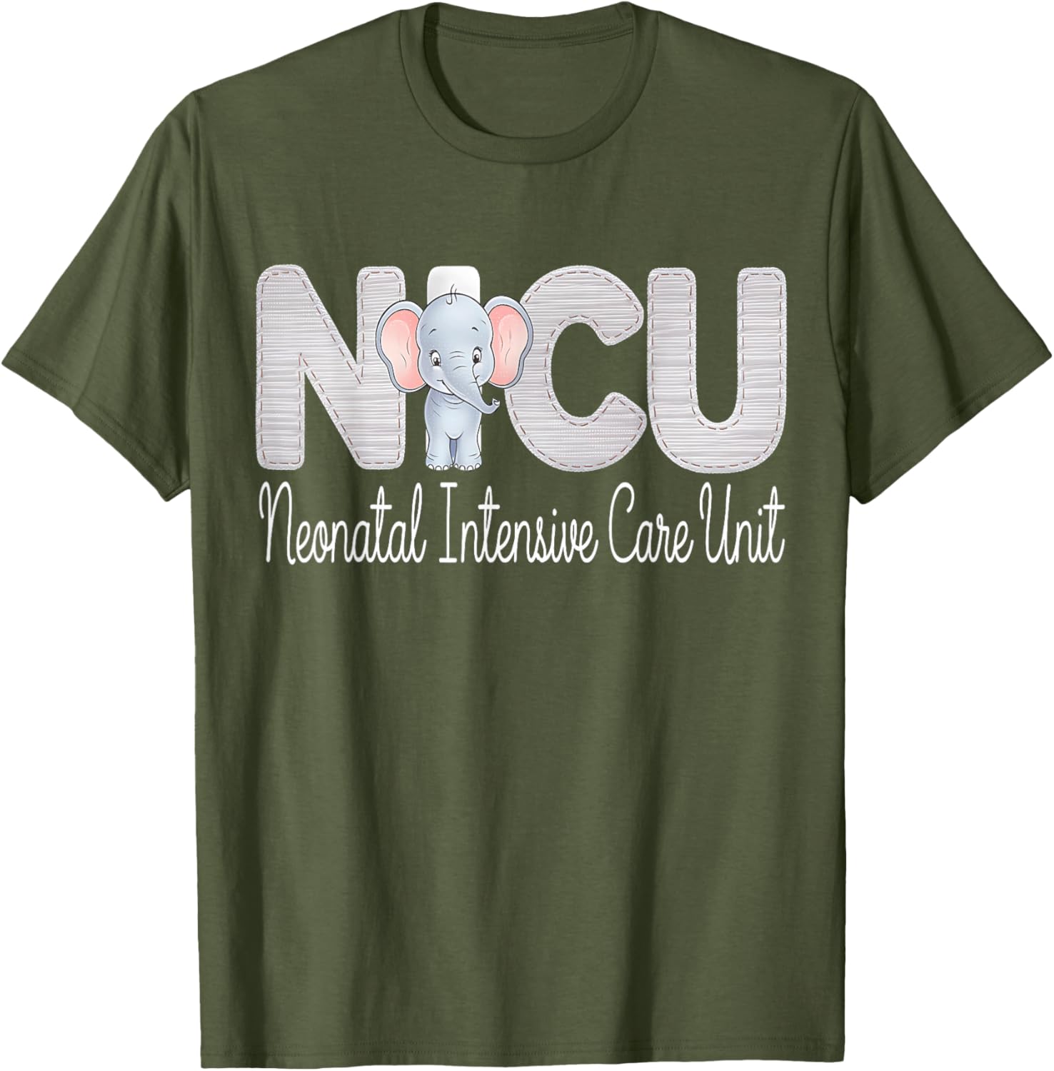 Cute Neonatal ICU Nurse Elephant T-Shirt for NICU RNs and Staff - 16