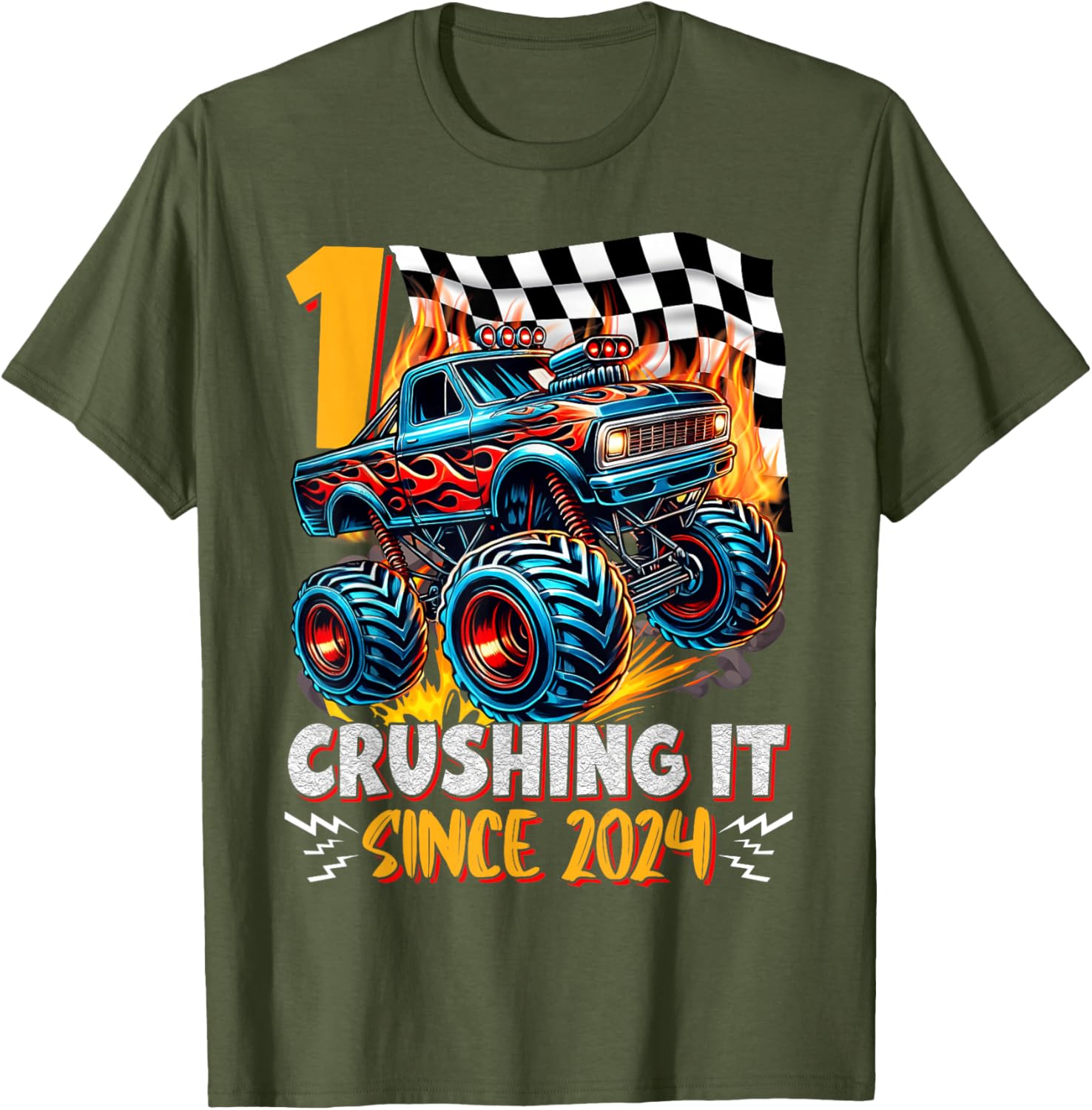 Birthday Monster Truck T-Shirt for 1 Year Old Boys - 1st Birthday Fun - 4
