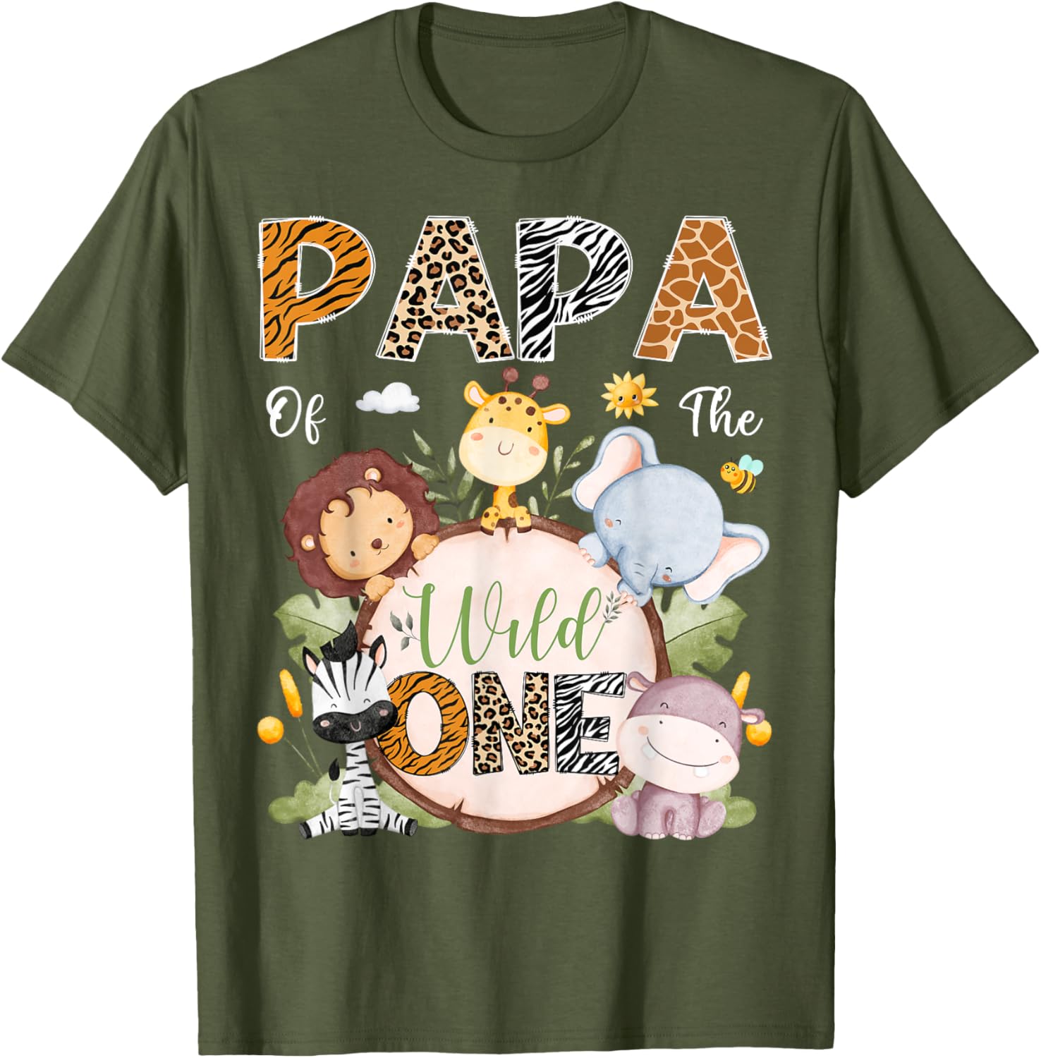 Papa Of The Wild One 1st Birthday Safari T-Shirt for Jungle Lovers - 7
