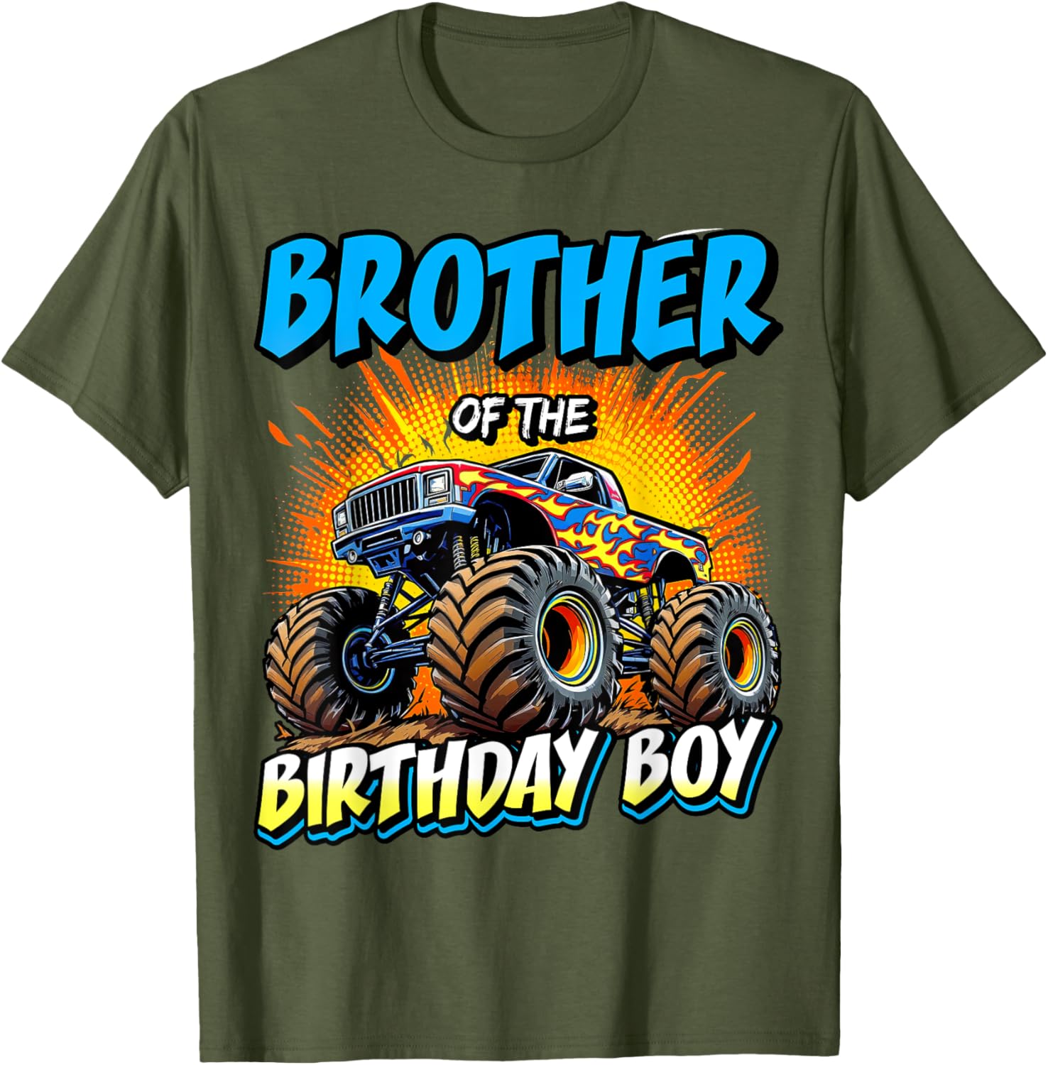 Brother of the Birthday Boy Monster Truck T-Shirt for Fun Celebrations - 9