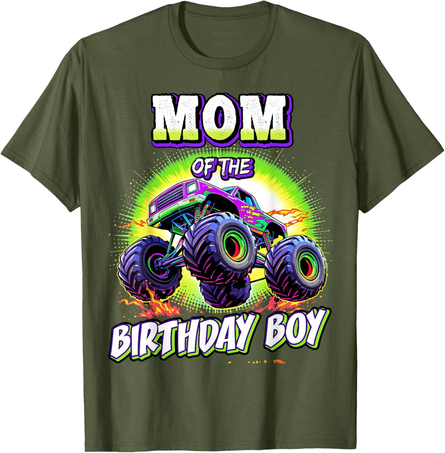Mom of the Birthday Boy Monster Truck T-Shirt for Fun Celebrations - 6