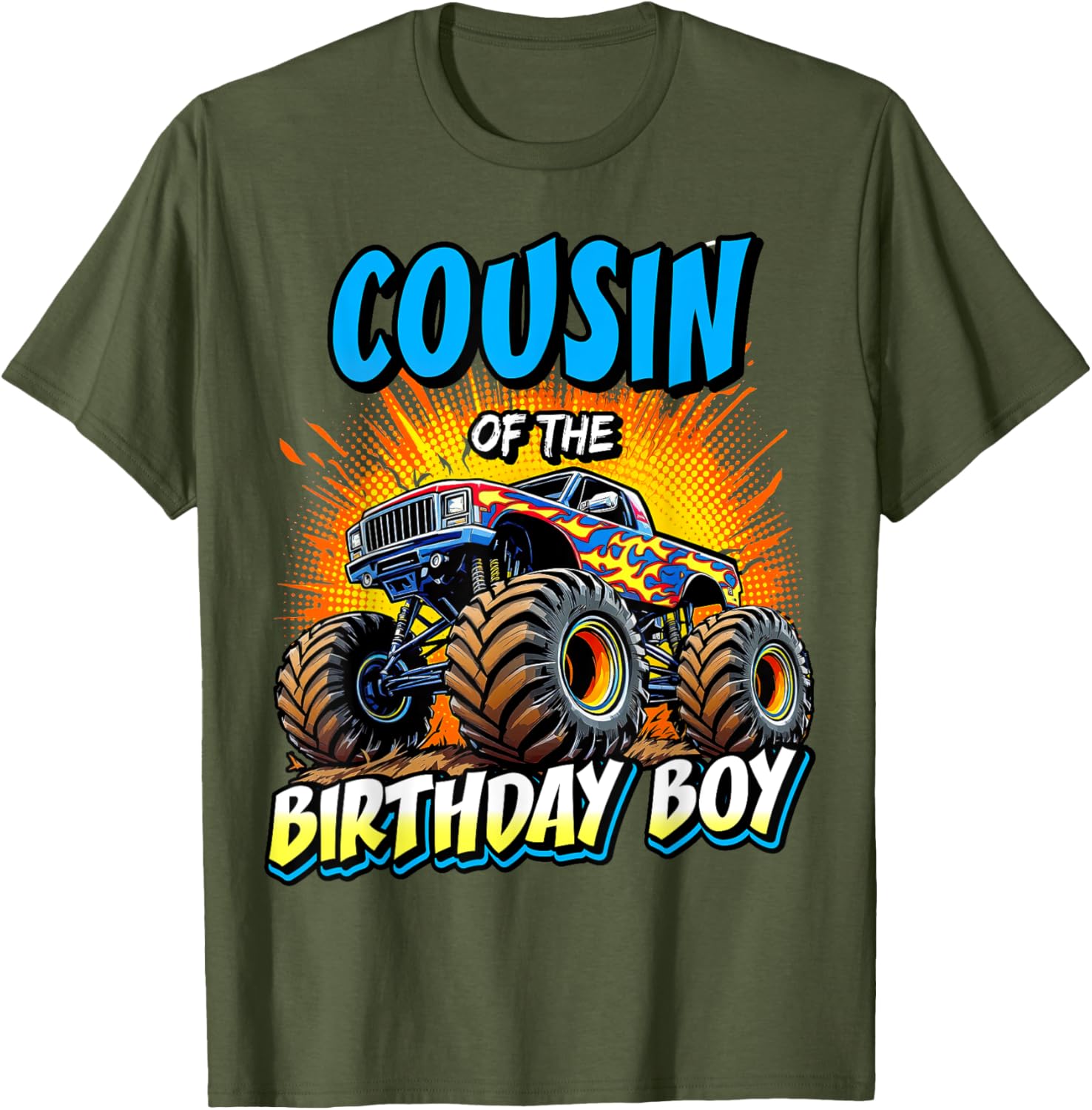 Cousin of the Birthday Boy Monster Truck T-Shirt for Fun Birthday Parties - 2