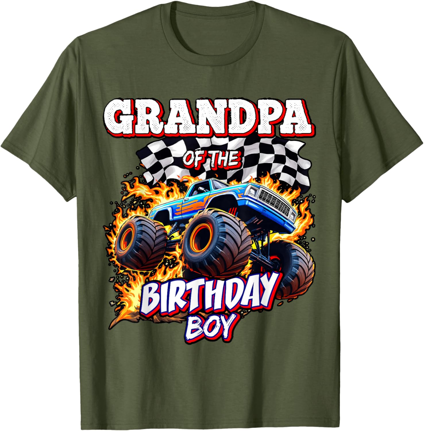 Grandpa of the Birthday Boy Monster Truck T-Shirt for Fun Celebrations - 7