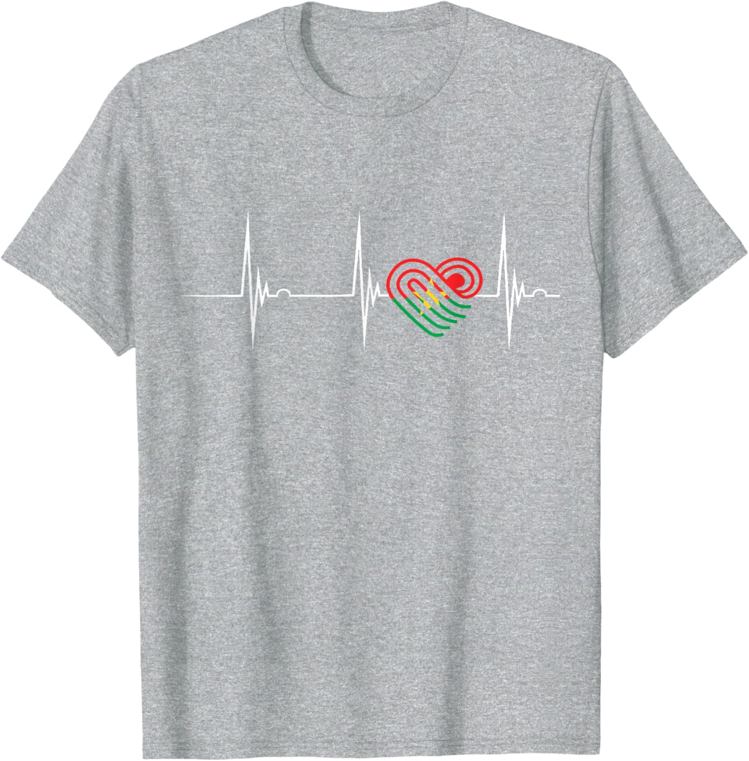 Burkina Faso Heartbeat EKG Pulse T-Shirt Celebrating Burkina Fasoan Roots - 9