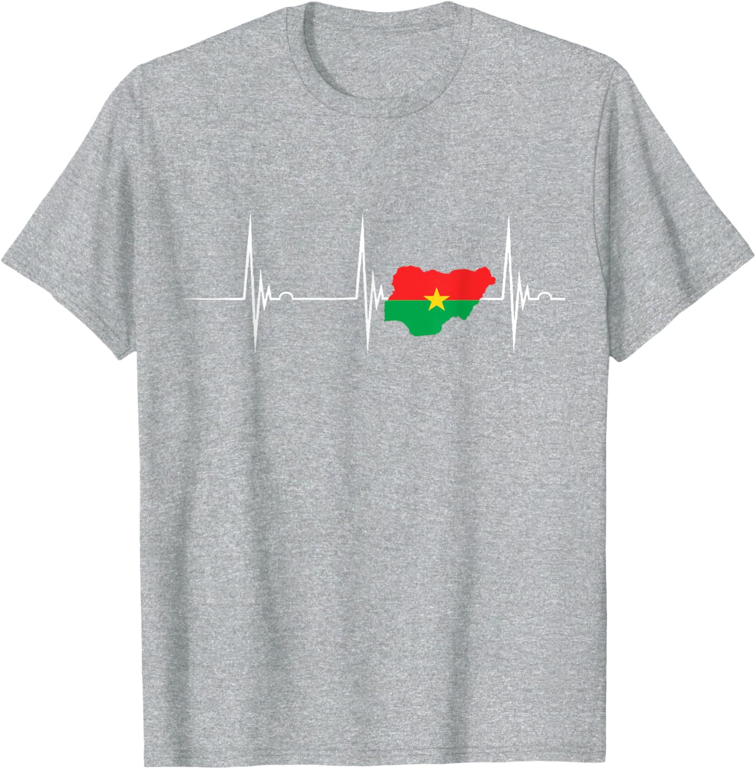 Burkina Faso Heartbeat EKG Pulse Flag T-Shirt for Proud Burkina Fasoans - 12