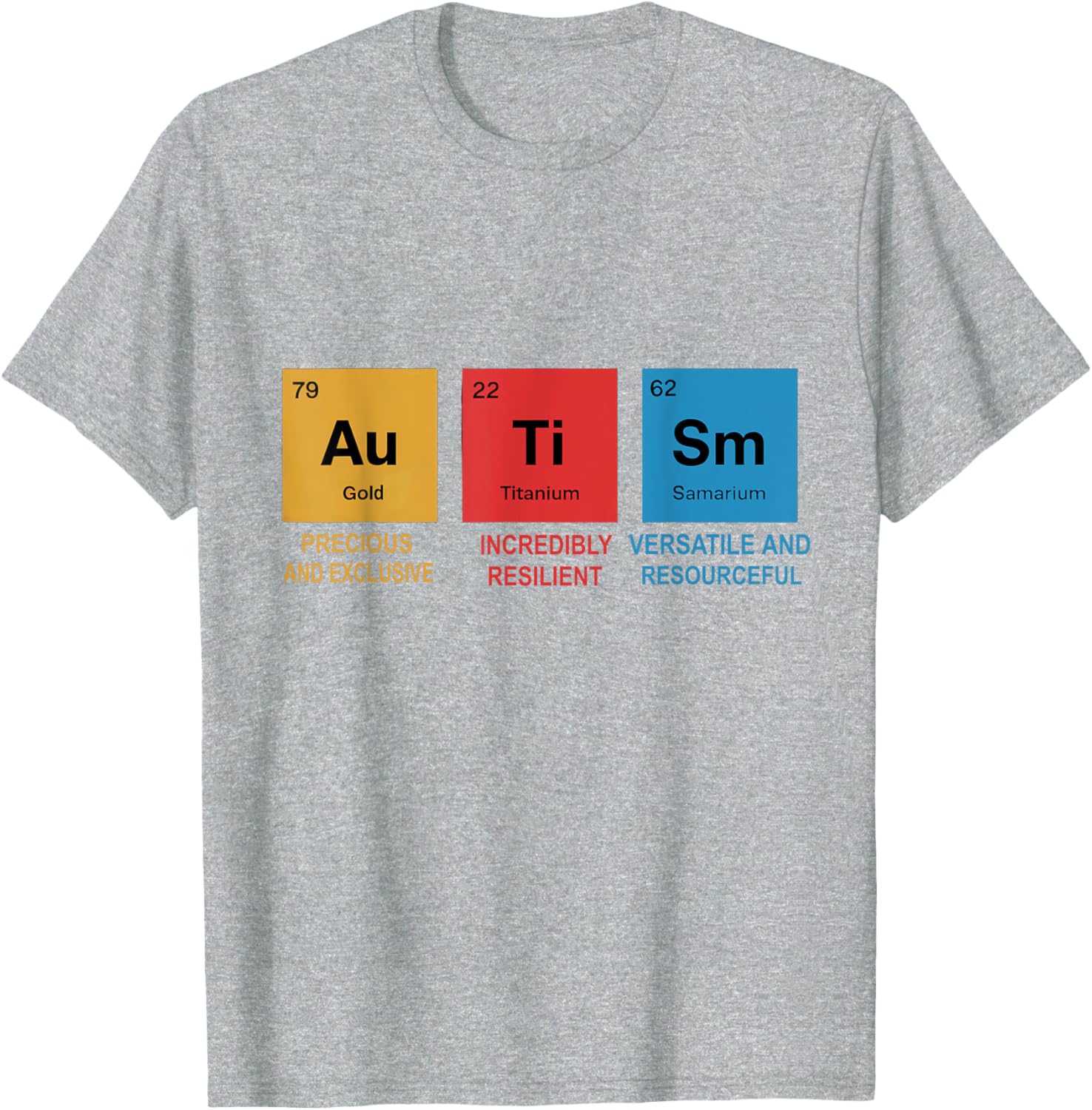 Autism Awareness T-Shirt with Chemistry Periodic Table for Men, Women, Kids - 9