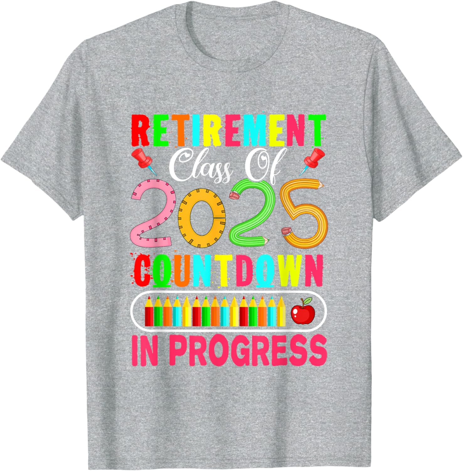 Colorful Retirement Class Of 2025 Countdown T-Shirt for Celebrations - 13