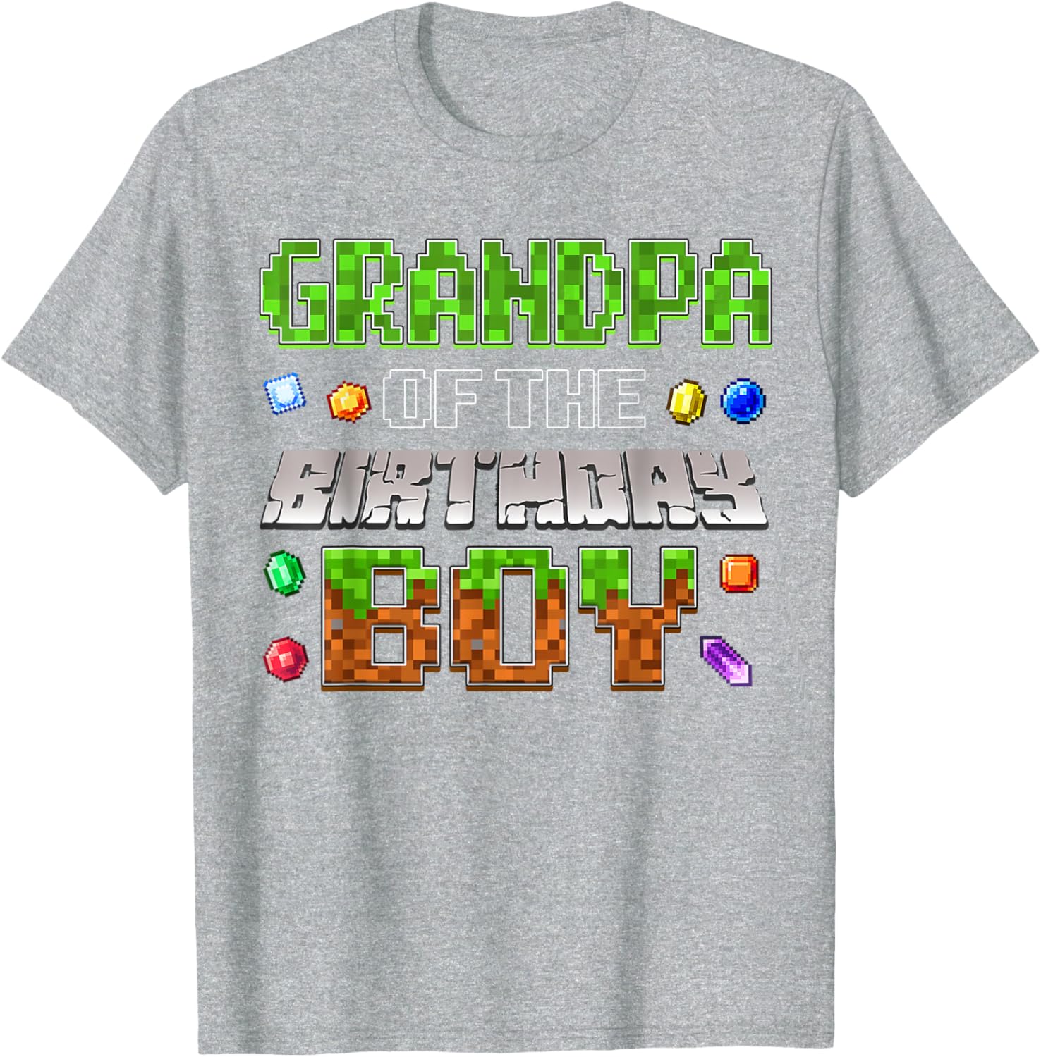 Grandpa of the Birthday Boy Pixel Number T-Shirt for Fun Celebrations - 13