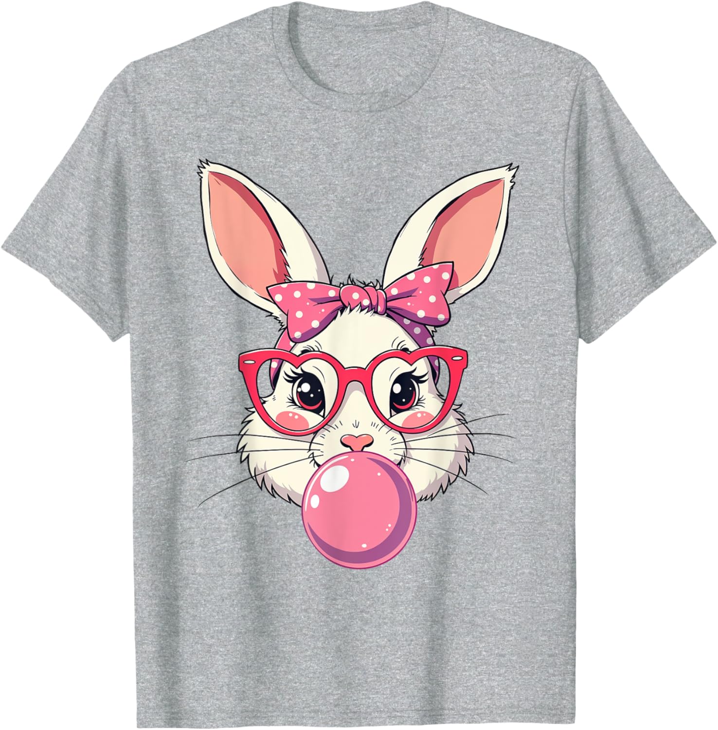 Cute Bunny Face Bow T-Shirt for Easter Fun - Kids and Adults Available - 10