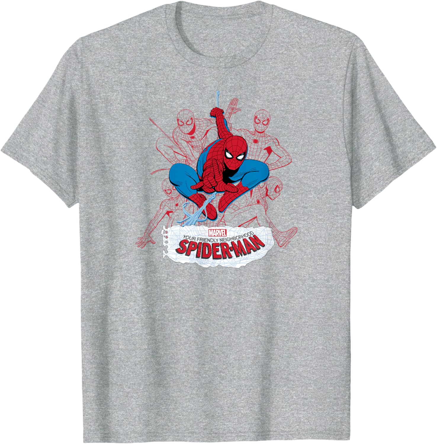 Your Friendly Neighborhood Spider-Man Line Cluster Graphic T-Shirt - 10