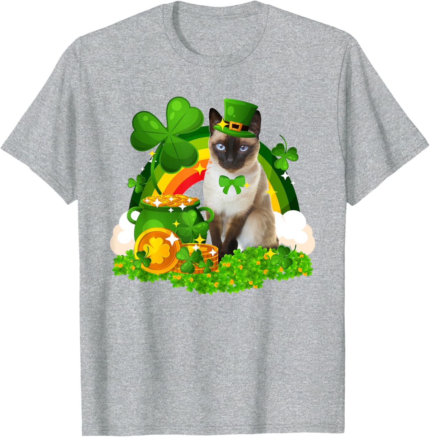 Adorable Leprechaun Siamese Cat St Patrick's Day T-Shirt for Cat Lovers - 9