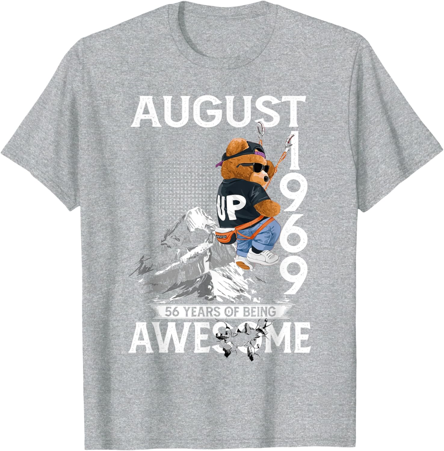 56th Birthday Bear Legends August 1969 T-Shirt for Men Gifts - 27