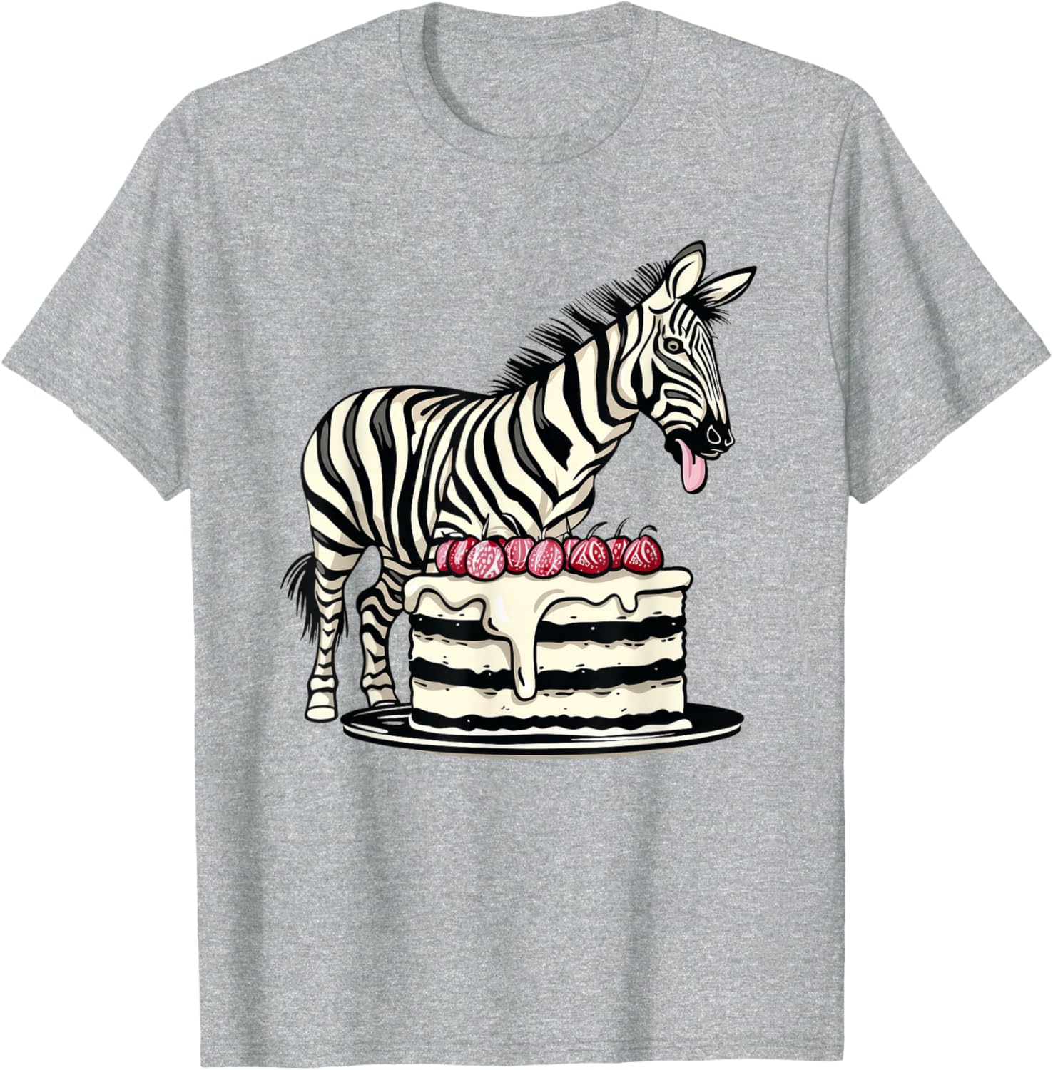 Zebra Cake Funny T-Shirt for Fun-Loving Foodies and Animal Lovers - 4